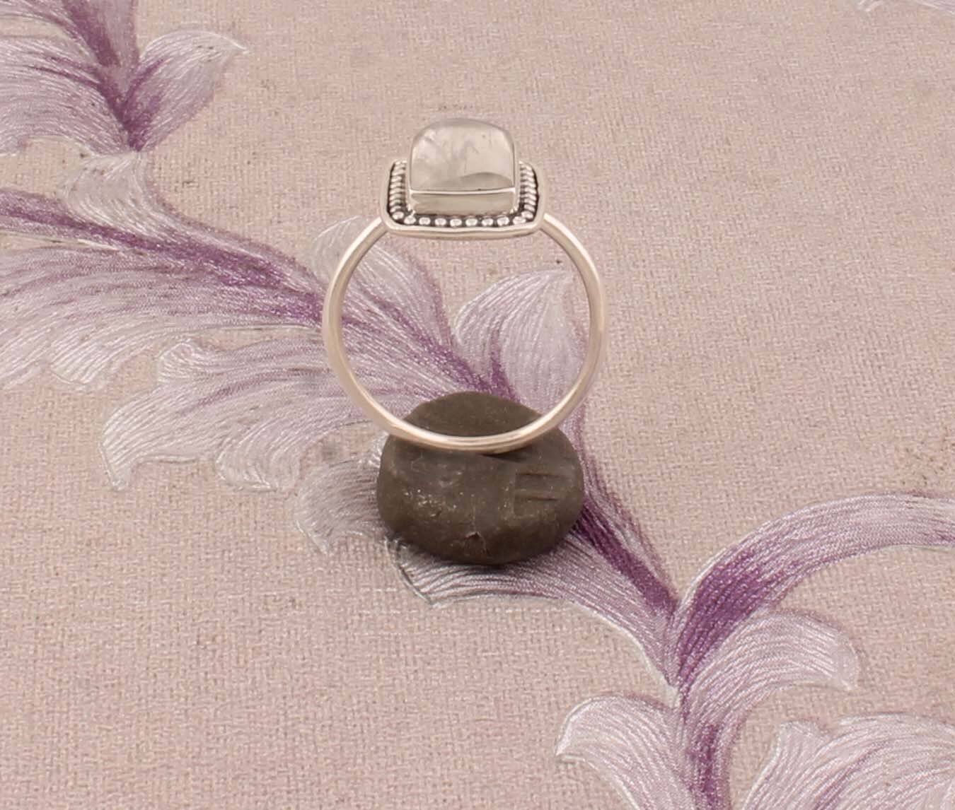 Natural Rainbow Moonstone Gemstone Ring,925-Sterling Silver Ring,Antique Silver Ring,Middle Finger Ring,Simple Ring,Gift For Her !!!