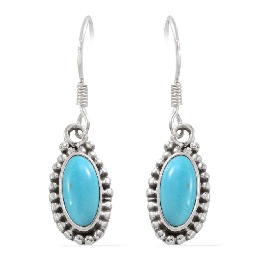 Solar Turquoise Gemstone Earring Handcrafted Boho Earring 925-Antique Silver Earring,Sterling Silver Earring Etsy Cyber-2021Birthstone