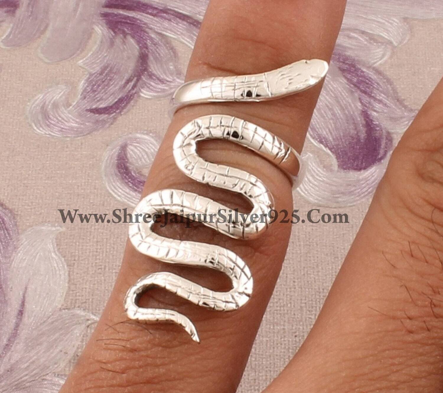 925 Sterling Silver Designer Snake Adjustable Ring, Handmade Snake Wrap Finger Silver Ring, Girls Jewelry, Valentine's Day, Etsy Cyber 2021