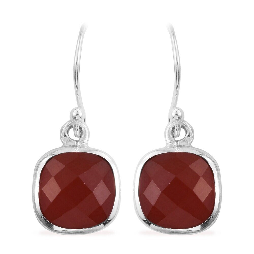 Simple Earring With Natural Red Onyx Gemstone Handcrafted Earring Cut Stone Boho Earring 925 Sterling Solid Silver Earring L#-283231-E