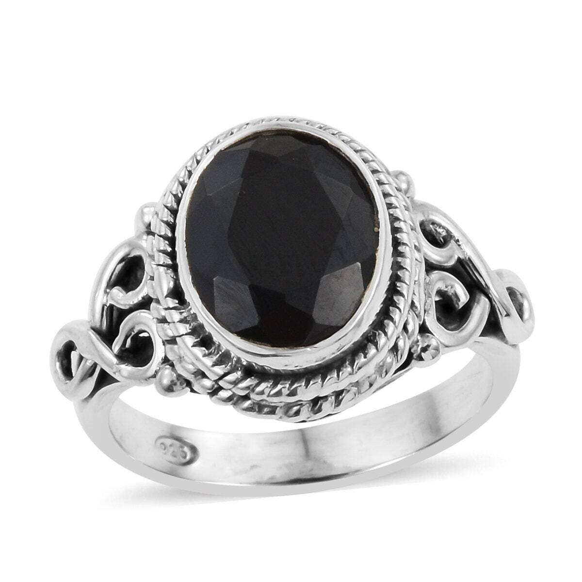 Real Black Onyx Top Quality Gemstone Handcrafted Ring Oval Cut Stone Boho Ring 925-Antique Silver Ring,Ring Finger Ring Etsy Cyber-2021