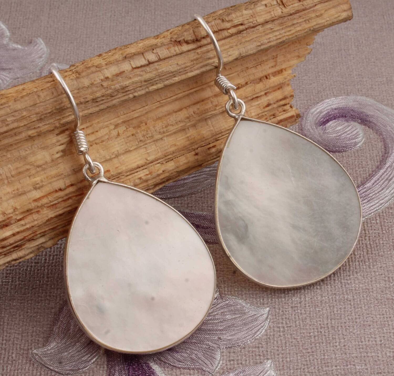 Natural Mother Of Pearl Earrings, Solid 925 Sterling Silver Earrings, Pear Pearl Earrings, Shell Pearl Earring MOP Shell Earrings For Bridal