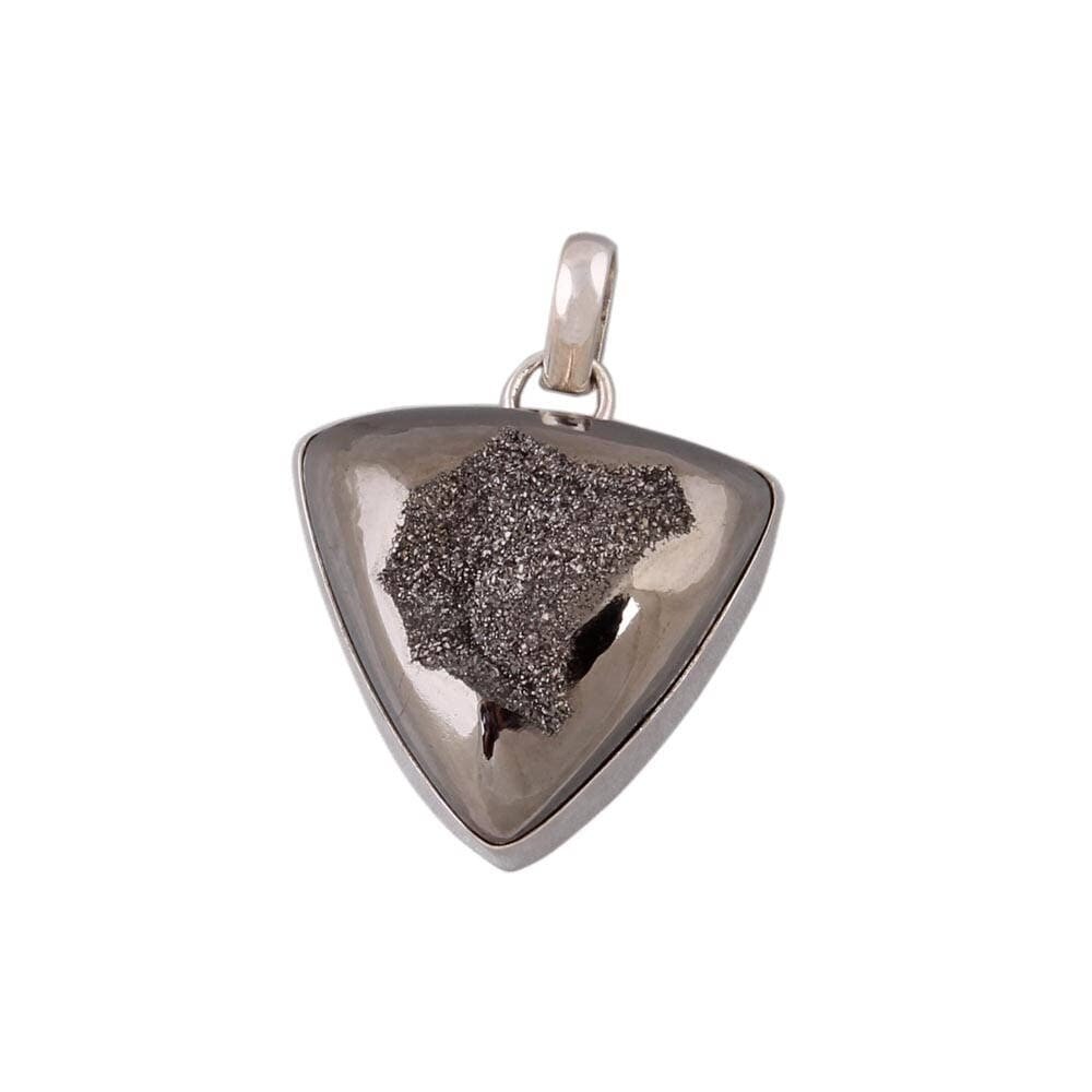 925 Sterling Silver Titanium Druzy Gemstone Necklace Designer Pendent For Women Wedding Anniversary Gifts IdeaBirthstone
