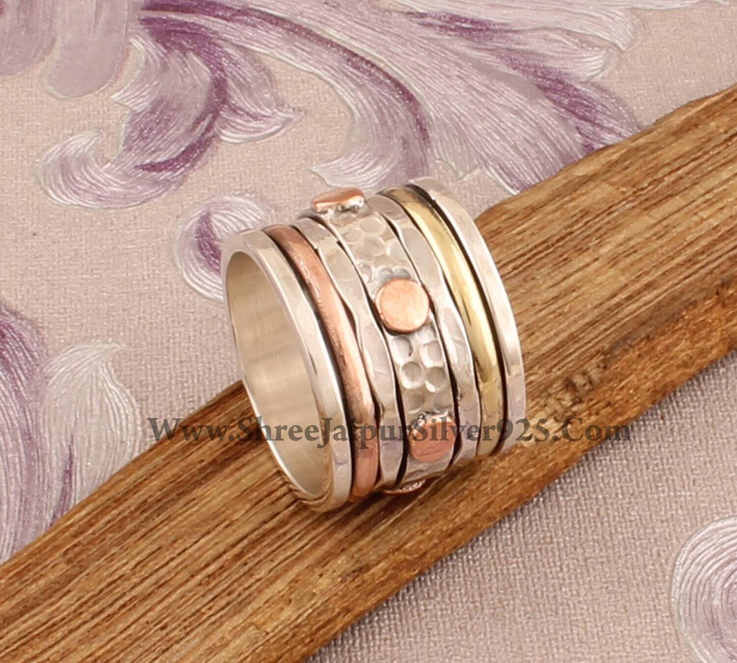 Big Size 925 Sterling Silver Ring (SPINNER RING)- -Meditation Ring- Silver Spinner Ring-925 Sterling Silver thumb Ring-Silver Band Ring