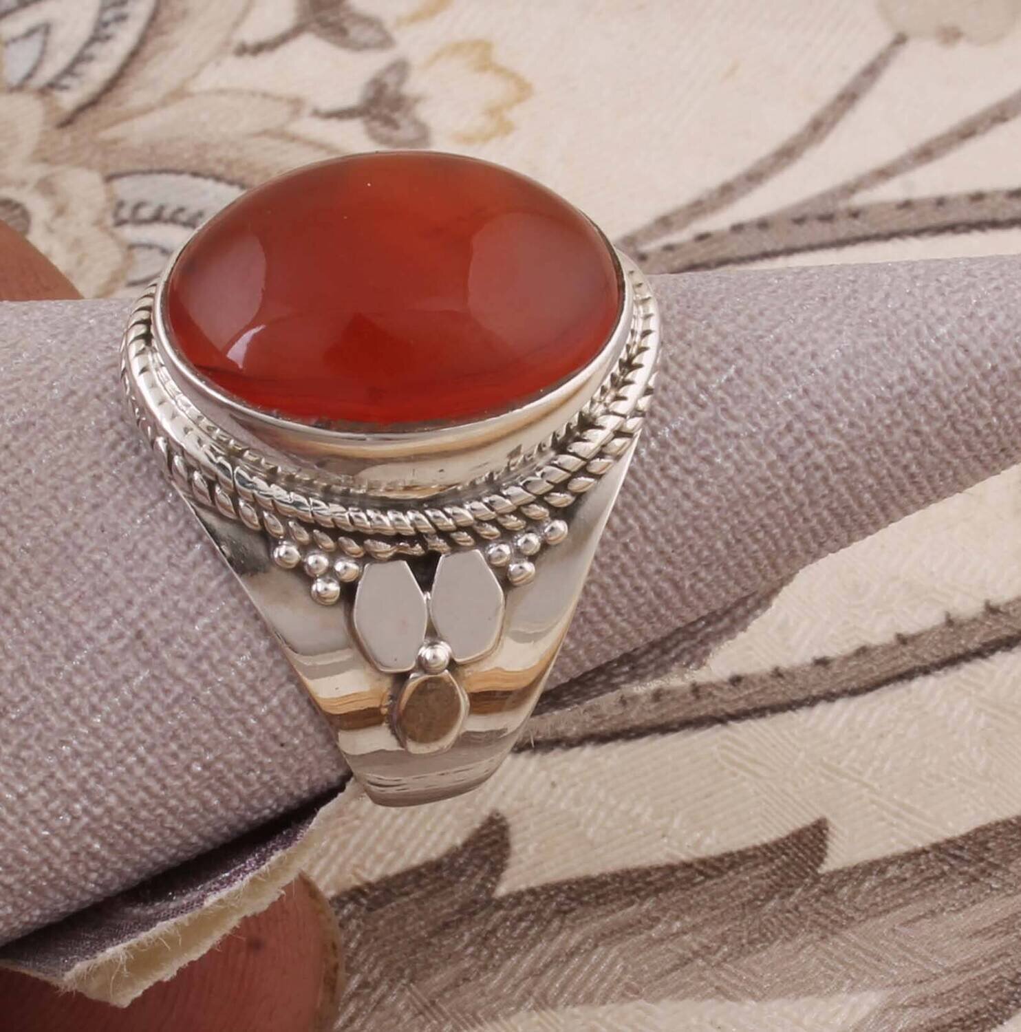 Amazing Red Onyx Top Quality Gemstone Ring,Simple Ring,925-Sterling Silver Ring,Engagement Ring,Antique Silver Ring, Ring Finger Ring