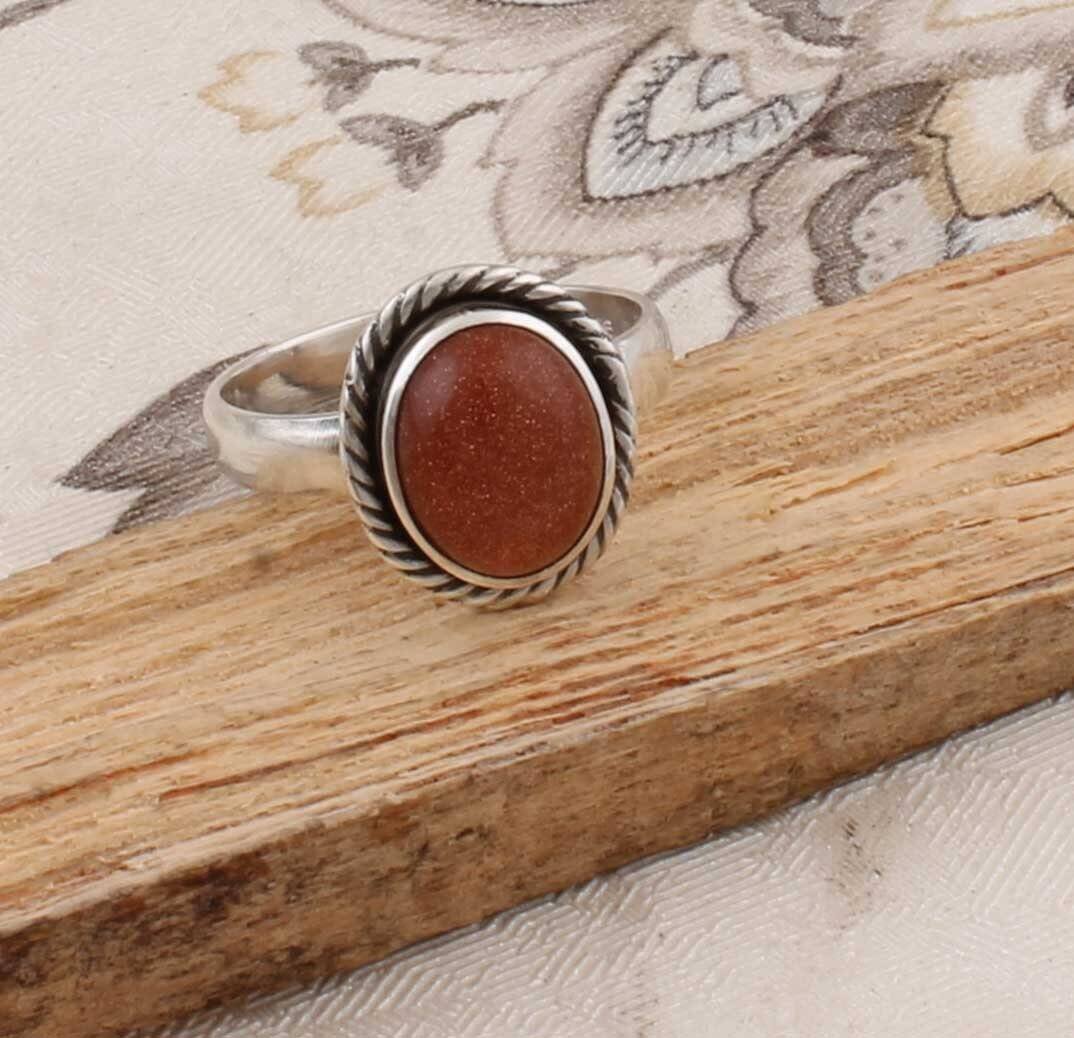 Natural Amazing Sun Stone Top Quality Gemstone Ring 925-Sterling Silver Ring,Middle Finger Ring,Antique Silver Ring Gift Item RingCyber2021