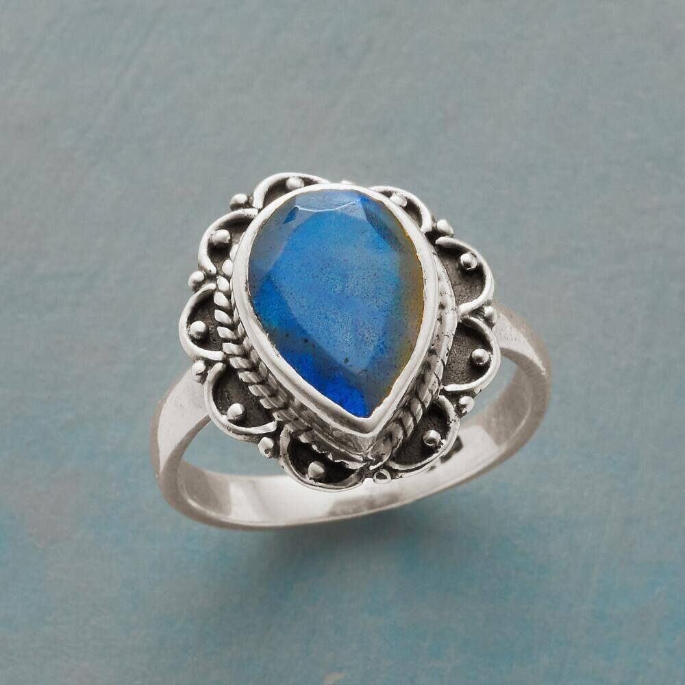 Top Quality Labradorite Gemstone Ring Blue Fire Cut Stone Boho Ring 925-Sterling Solid Silver Ring,Adjustable Silver Ring,Ring Finger Ring