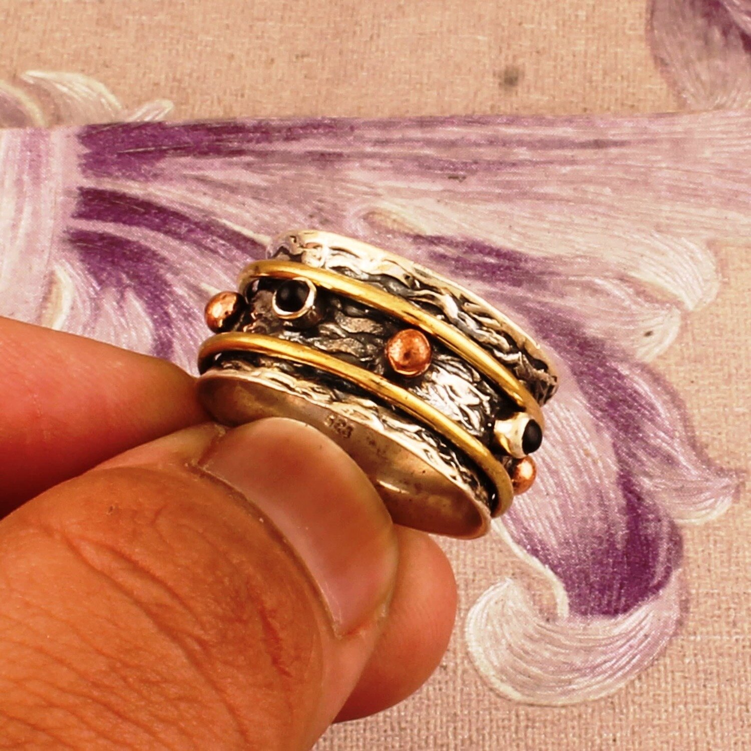 Big Size 925 Sterling Silver Ring (SPINNER RING)- -Meditation Ring- Silver Spinner Ring-925 Sterling Silver thumb Ring-Silver Band Ring