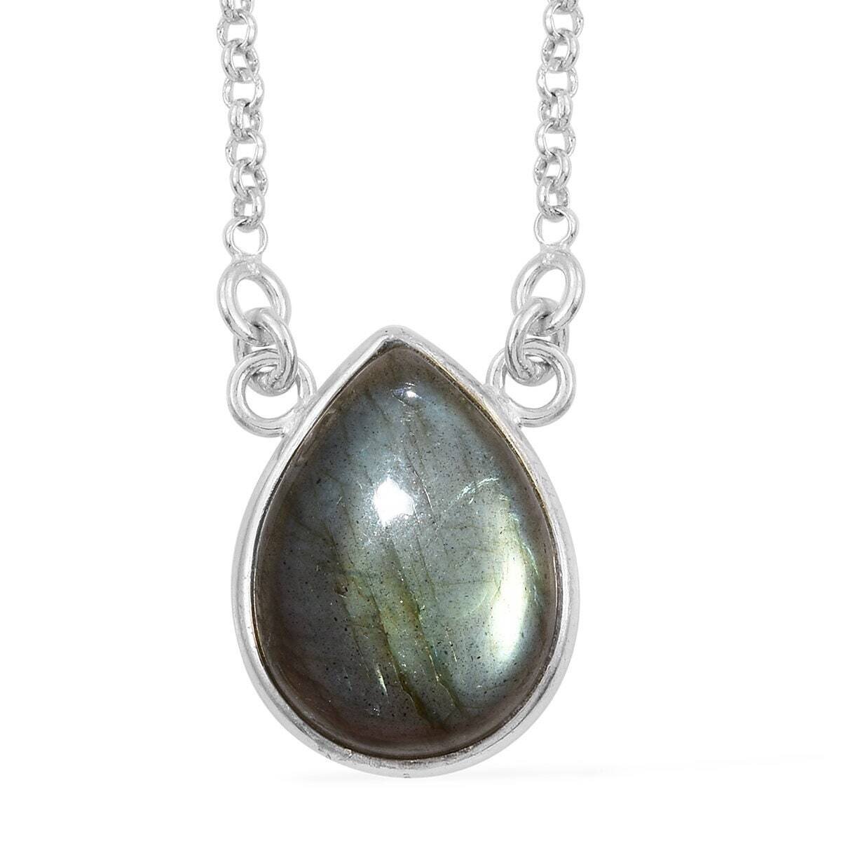 Gift For You ! Solid 925-Sterling Silver Necklace With Natural Labradorite Gemstone Handcrafted Necklace Multi Fire Stone Boho Necklace