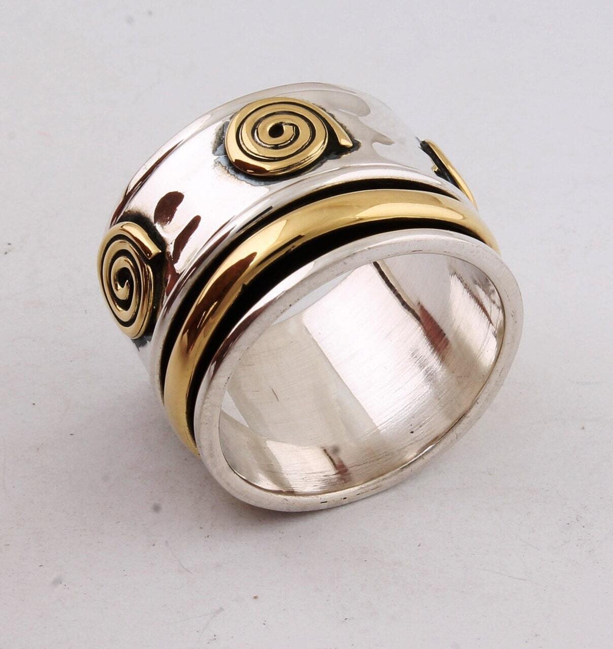 Big Size 925 Sterling Silver Ring (SPINNER RING)- -Meditation Ring- Silver Spinner Ring-925 Sterling Silver thumb Ring-Silver Band Ring
