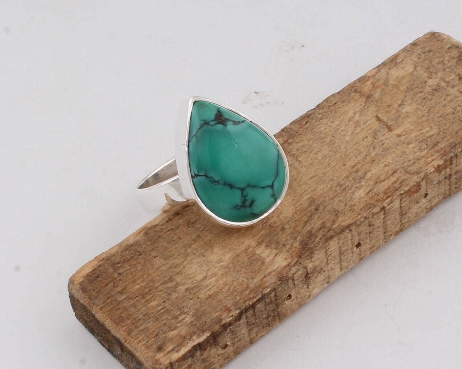 Tibati Firoza Pear Shape Ring Tibati Turquoise Top Quality Gemstone Ring 925-Silver Sterling Ring handmade Ring Simple Ring ARIZONA