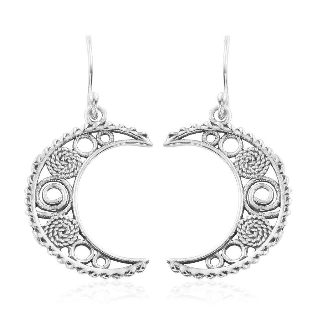 Moon Shape Earring Solid 925 Sterling Silver Earring Handmade Earring Plain Earring Girls Gift Earring L# -283234-EBestseller2021Etsy