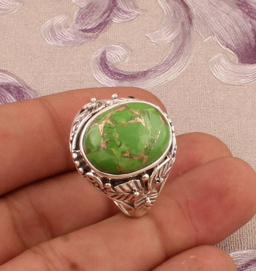 925 Sterling Silver Natural Multi Oval Shape Gemstones Ring, Designer Engraved Leaves  Ring, Handcrafted Gemstone Ring, Engagement Ring