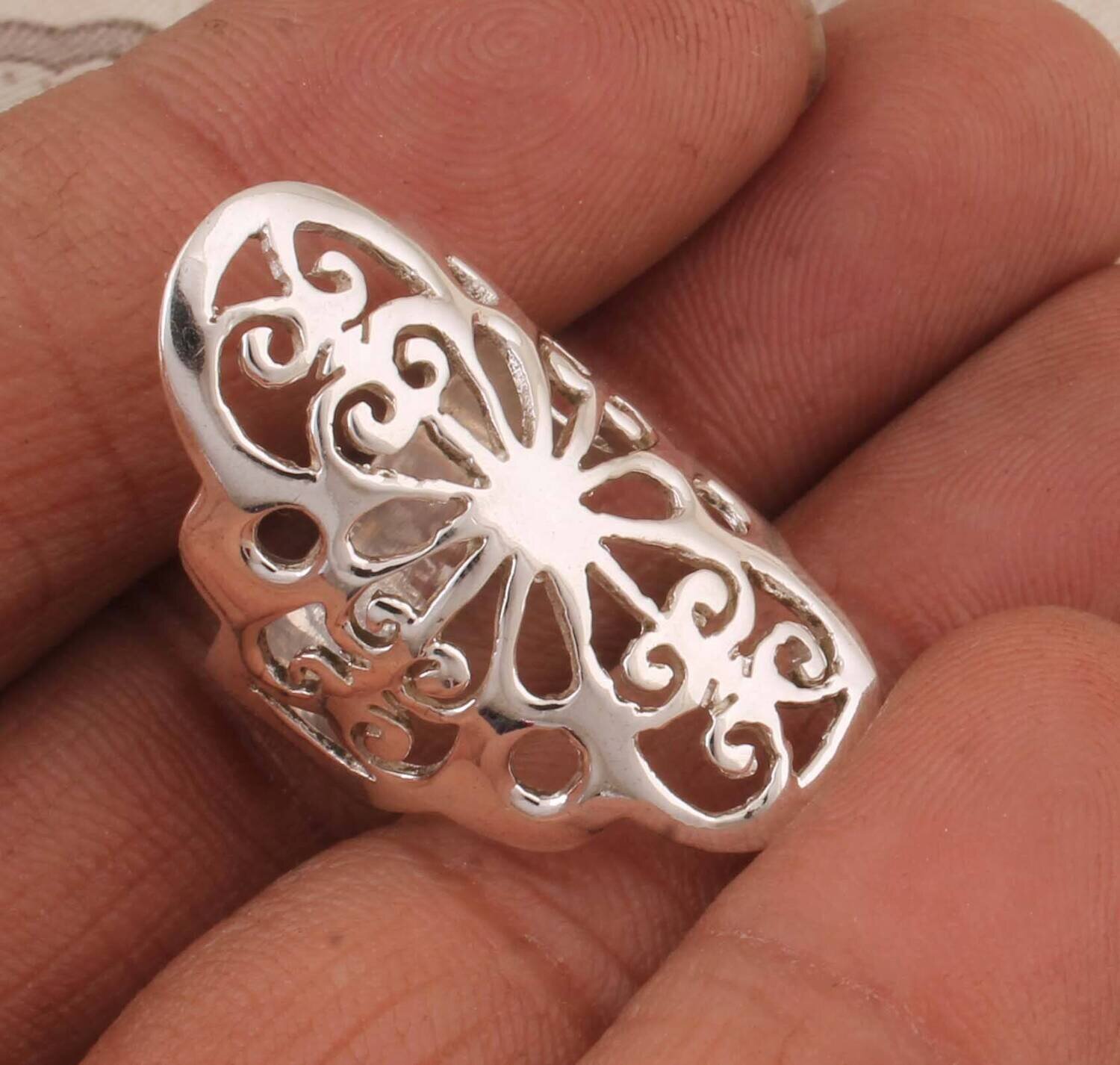 Middle Finger Ring 925-Sterling Silver Ring,Plain Silver Ring,Antique Silver Ring,Handcrafted Ring,Lover Gift RingCyber2021Birthstone