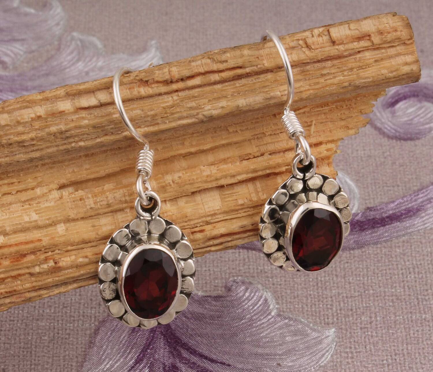 Natural Red Garnet Top Quality Gemstone Earring 925-Sterling Silver Earring,Antique Silver Earring,Beautiful Earring,Wedding Earring