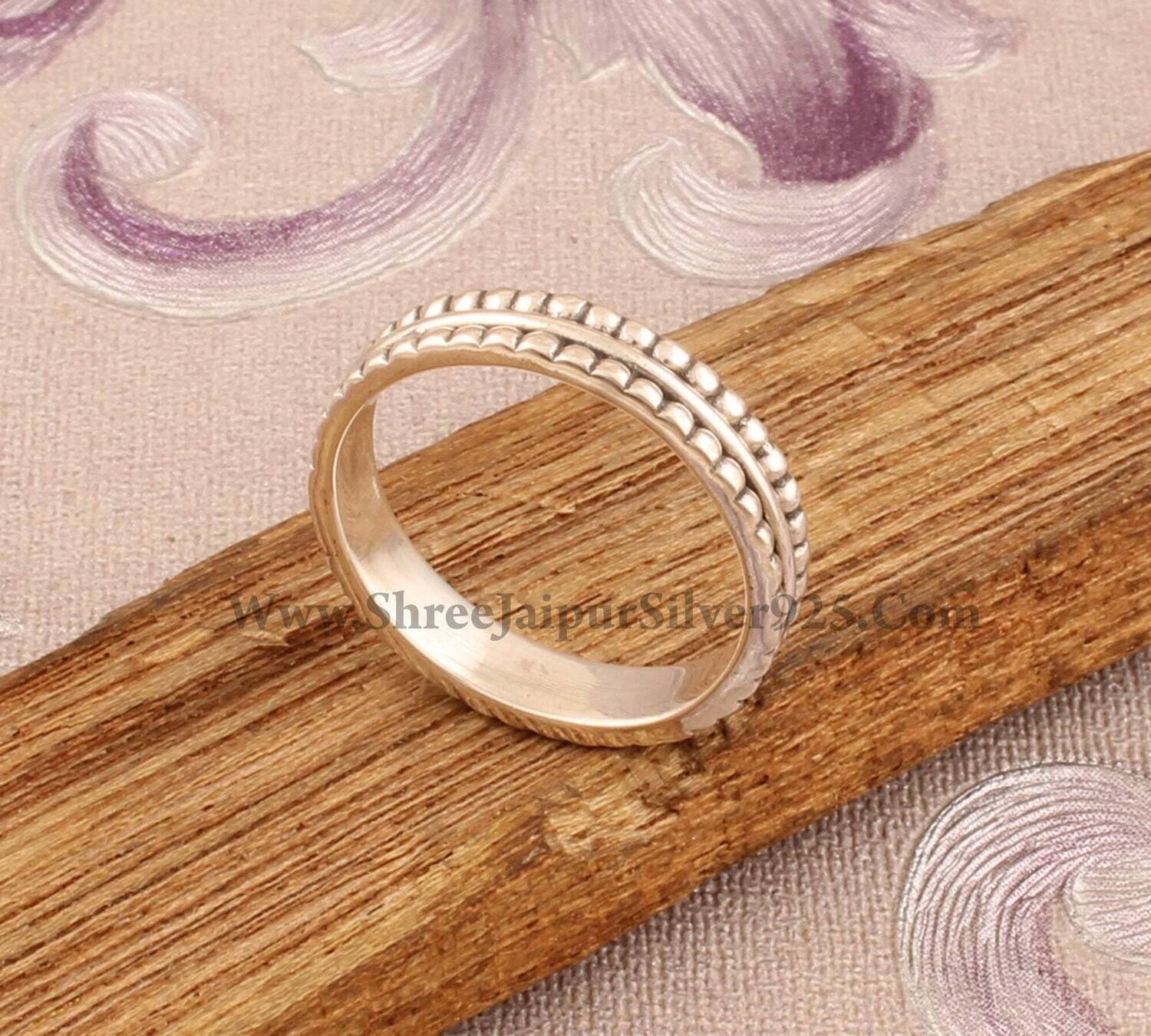 Solid 925 Sterling Silver Band Ring For Women, Handmade Silver Band Stacking Rings For Girl, Everyday Simple Rings For Mother, Gift For Her