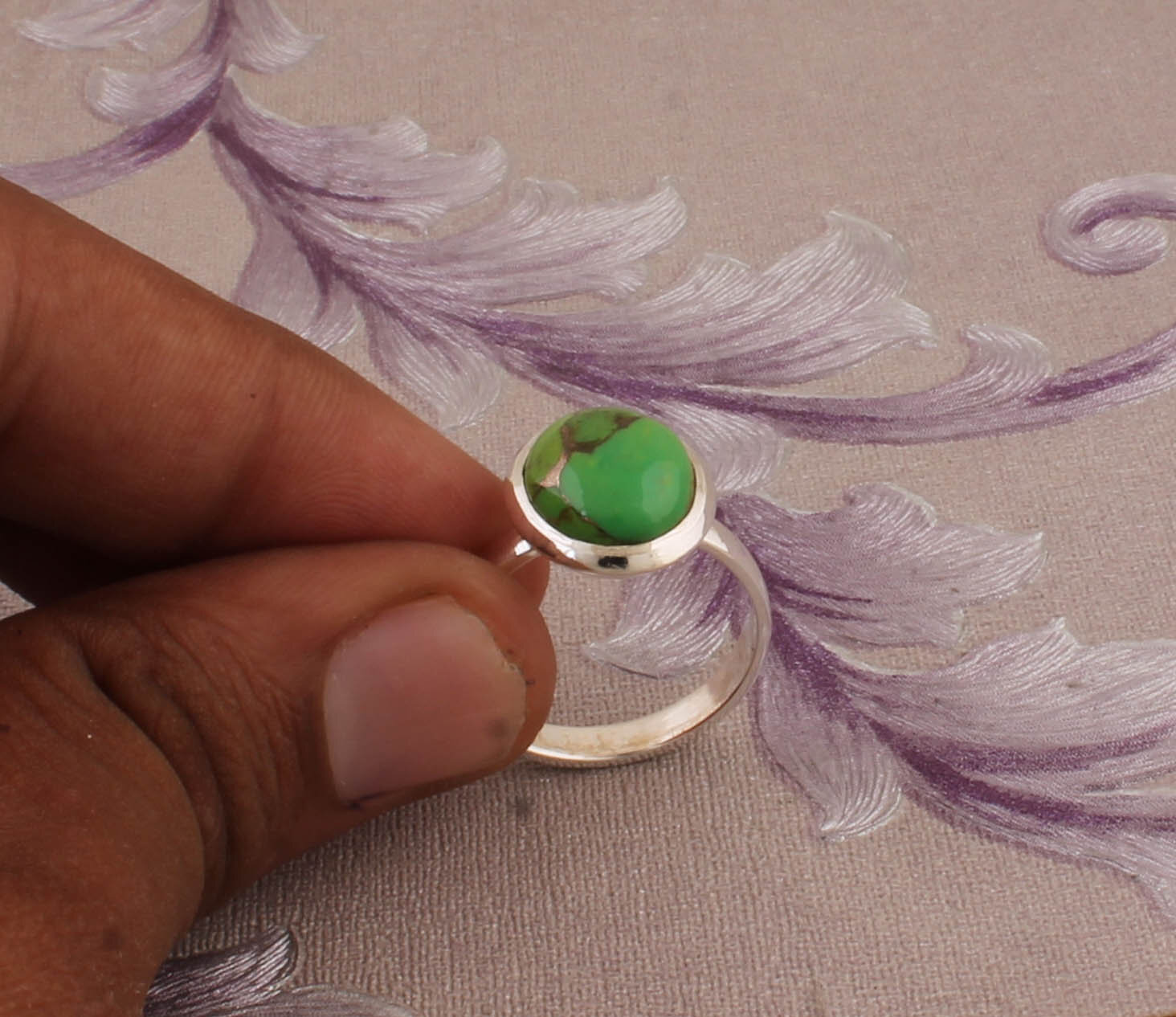 Composite Turquoise Top Quality Gemstone Ring Cabochon Oval Stone Ring 925-Sterling Silver Ring Middle Finger Ring Gift For HerBirthstone