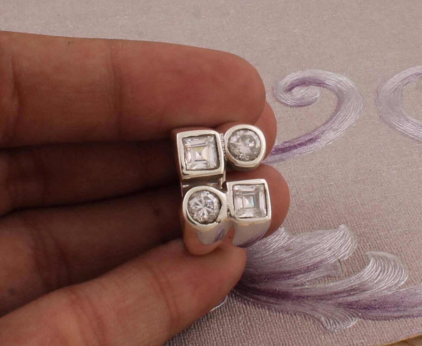 Natural Crystal Rings, 925 Sterling Silver Rings For Women, White Round Square Handmade Gemstone Jewelry, Engagement, Dainty, Birthday Gifts
