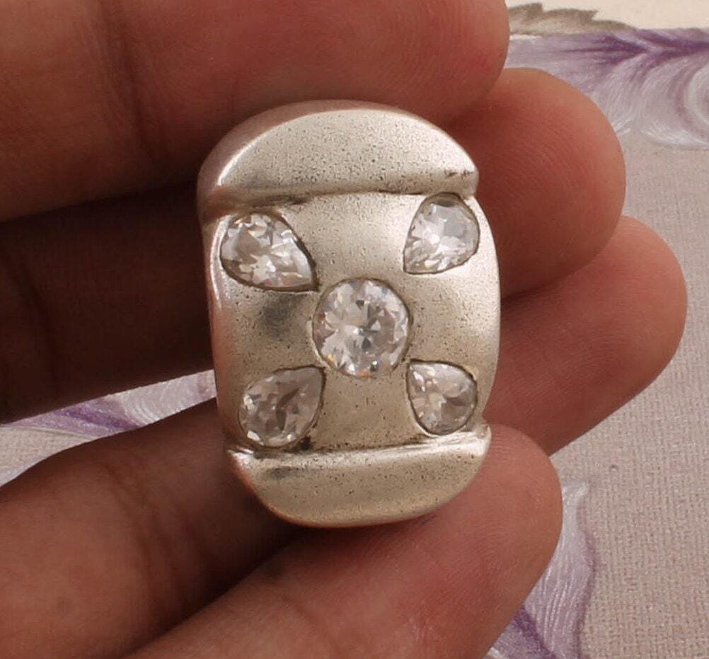 Natural Crystal Top Quality Gemstone's Ring Mix Shape,Cut,Faceted Stone's Ring 925-Antique Silver Ring Middle Finger Five Stone Ring