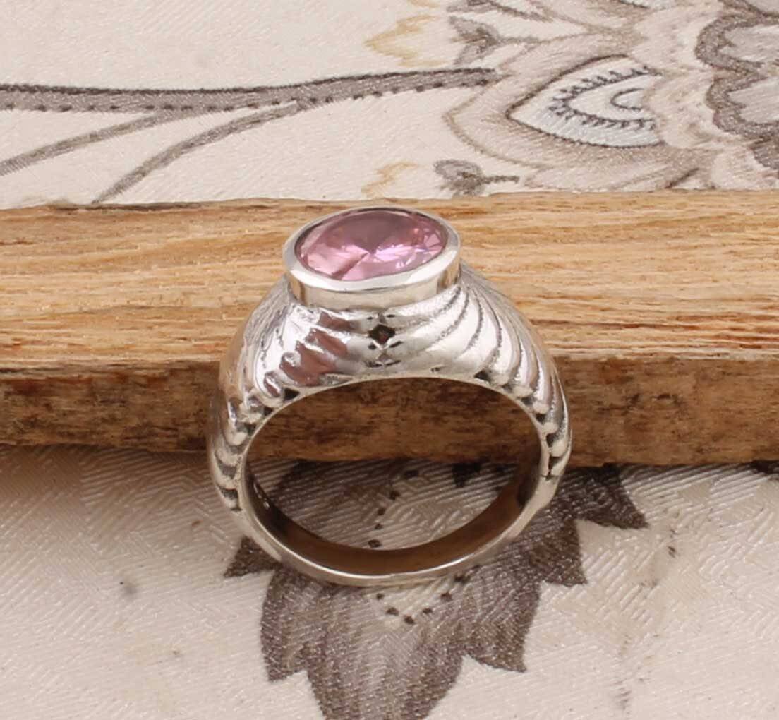 Beautiful Amazing Pink Zircon Gemstone Ring 925-Sterling Silver Ring,Ring Finger Ring,Antique Silver Ring Anniversary Gift Item Ring,