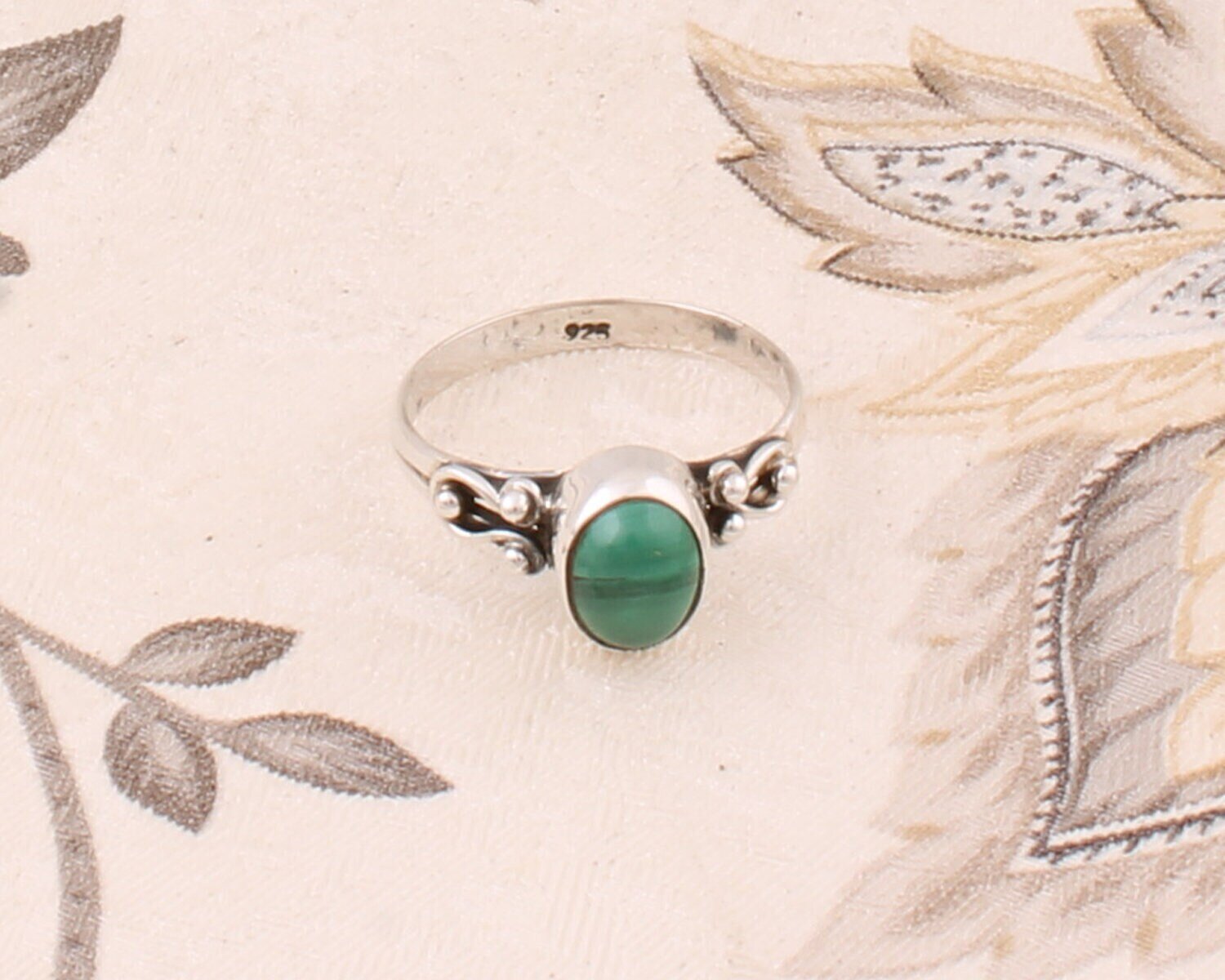 Solid Silver Ring Gift For You ! With Natural Malachite Gemstone Ring Top Rare Stone Boho Ring Handcrafted Middle Finger Ring L# -283359-R