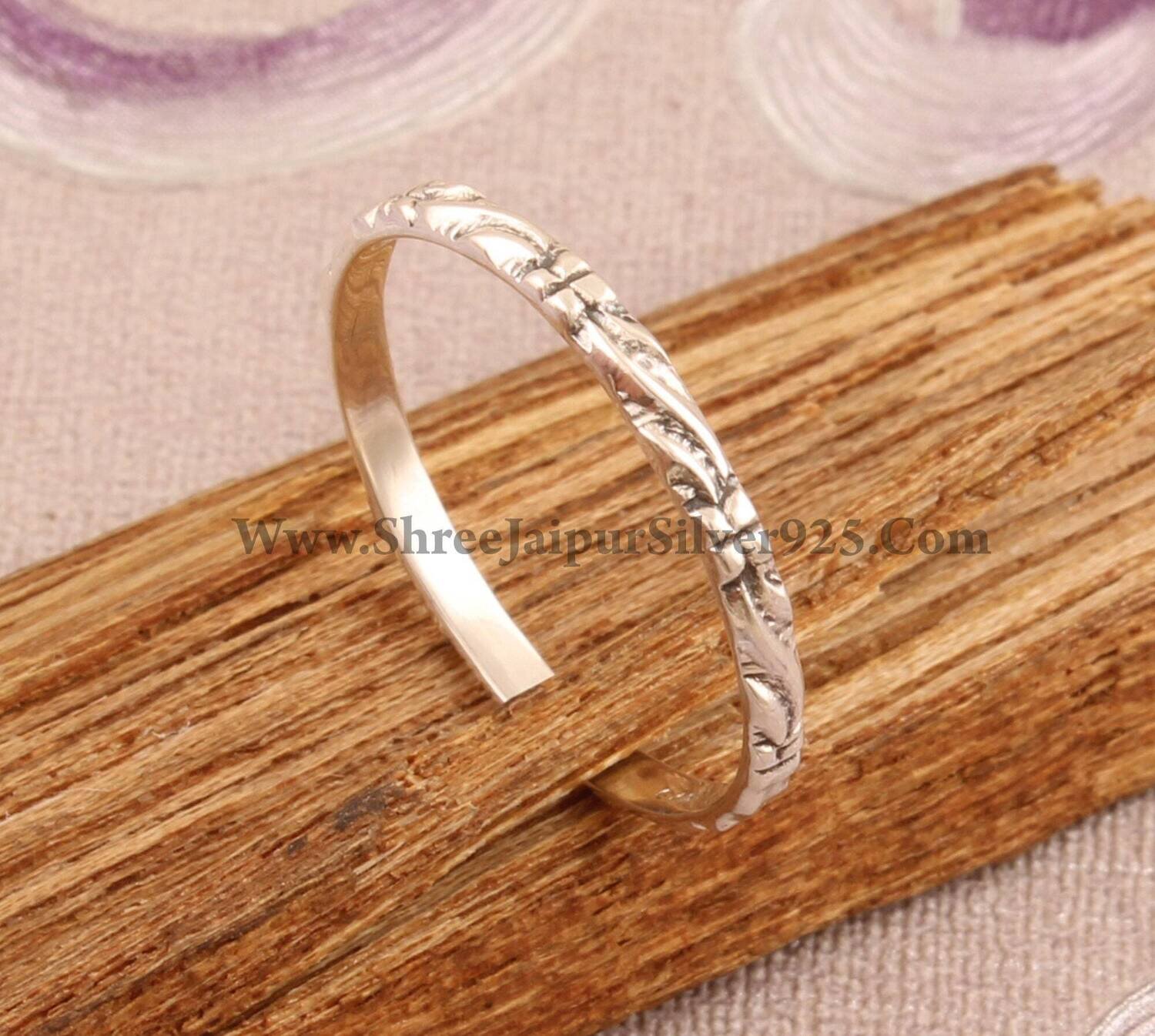 925 Sterling Silver Designer Carved Band Rings, Handmade Silver Band Rings, Women Everyday Jewelry, Valentine's Day Gift, Etsy Cyber 2021