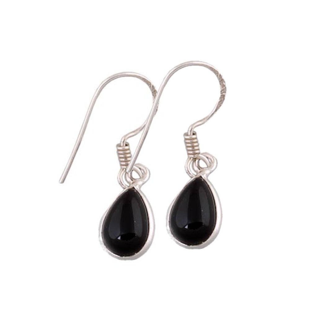 925 Sterling Silver Solid Earring Natural Black Onyx Gemstone Earring For Women Wedding Anniversary Gifts IdeaBirthstone