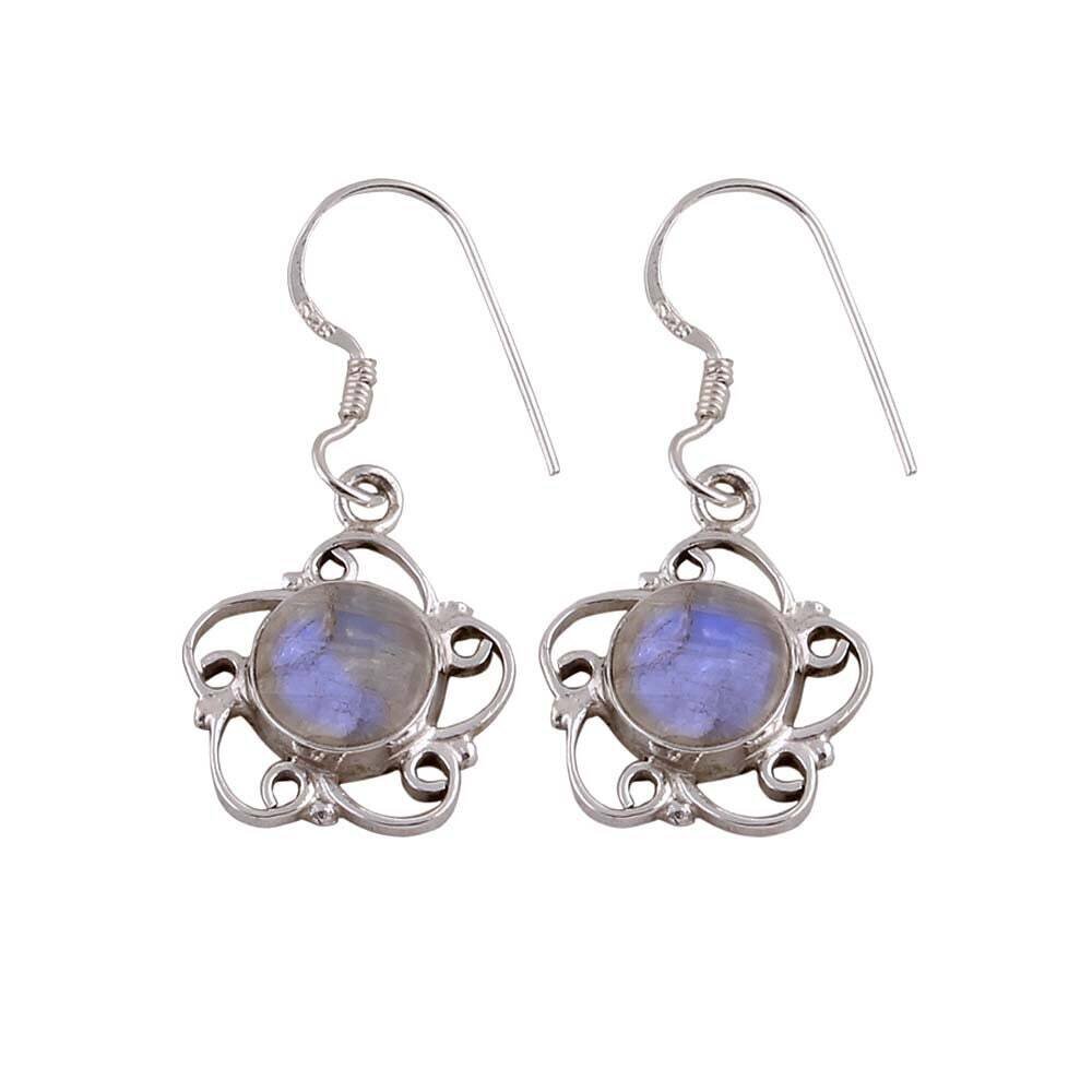 925-Sterling Solid Silver With Rainbow Moon Stone Earring handcrafted EarringCyber2021Bestseller2021EtsyBirthstone