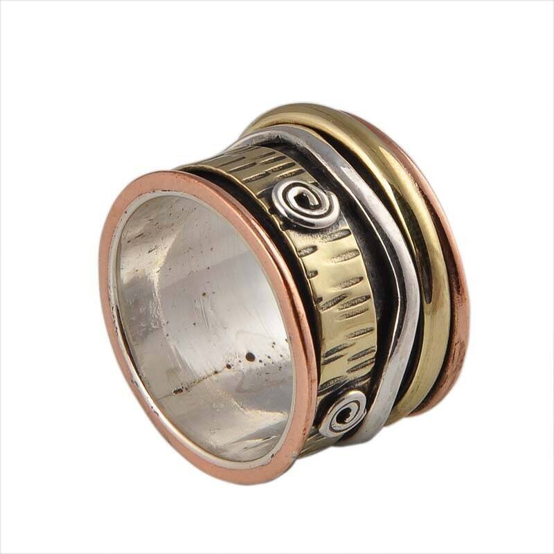Big Size 925 Sterling Silver Ring (SPINNER RING)- -Meditation Ring- Silver Spinner Ring-925 Sterling Silver thumb Ring-Silver Band Ring