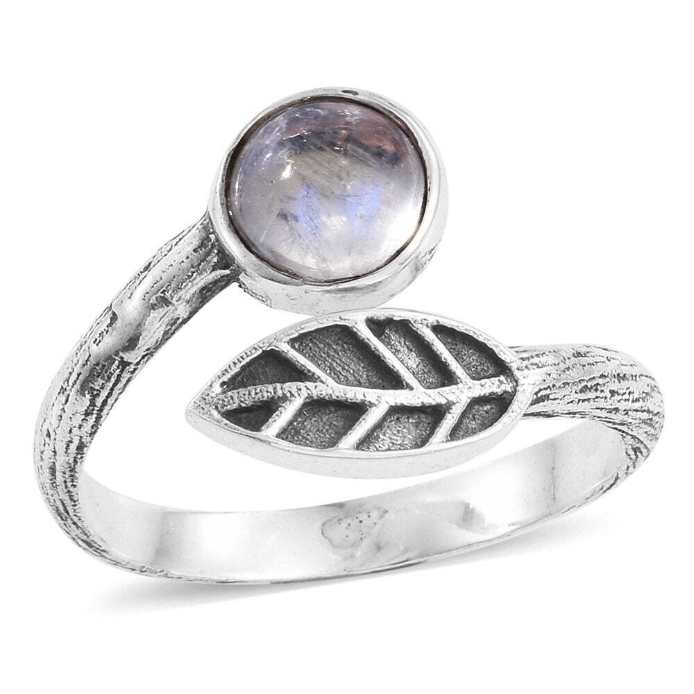 Handcrafted Ring 925-Sterling Solid Silver Ring With Natural Rainbow Moonstone Top Quality Gemstone Ring With Boho Ring Ring Finger Ring