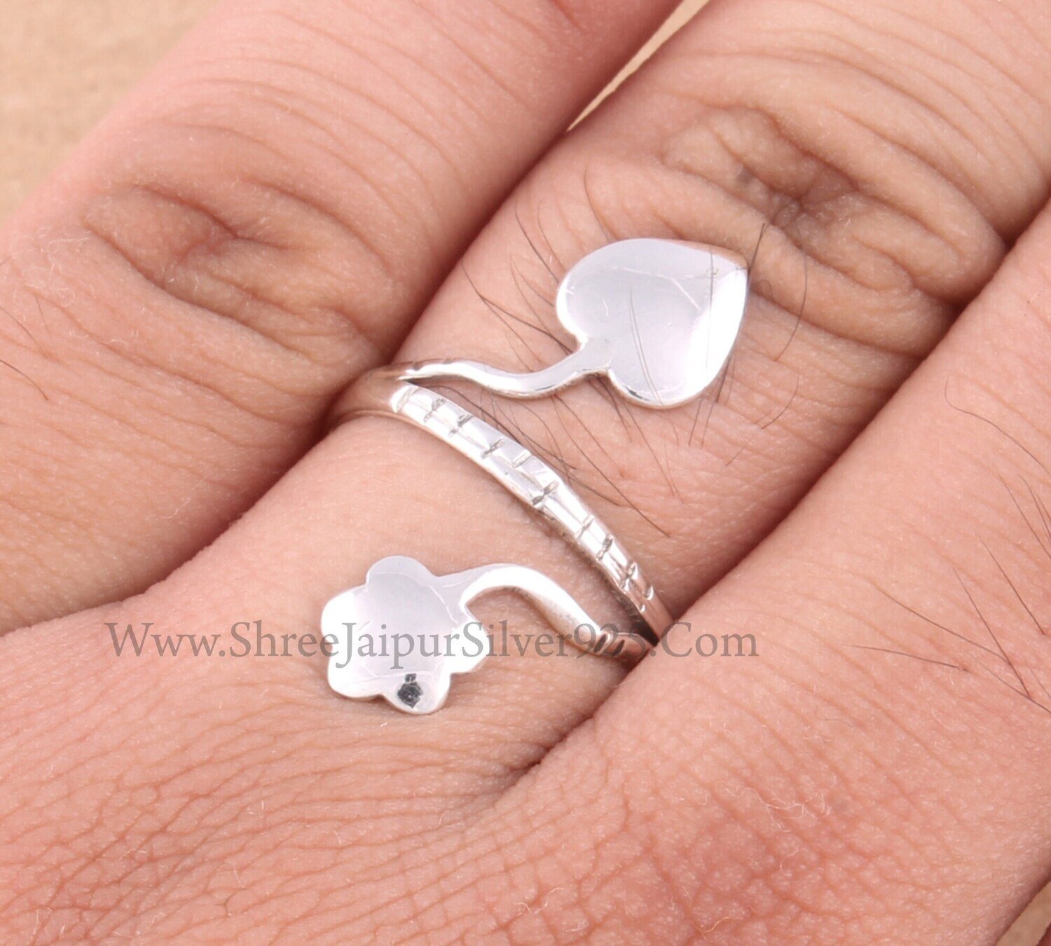 925 Sterling Silver Designer Flower &amp;Leaf Band Rings, Handmade Silver Band Rings, Women Everyday Jewelry, Christmas Day Gift, Halloween Gift