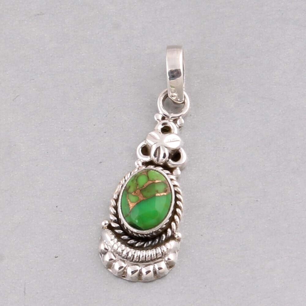 Composite Turquoise Pendant, Sterling Silver Pendant,  Gemstone Pendant, Turquoise Jewelry, Boho Pendant, 925 sterlingBestseller2021Etsy