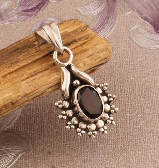 Red Garnet AAA+Quality Gemstone Handcrafted Pendant Faceted Stone Boho Pendant,AntiqueBestseller2021EtsyBirthstone