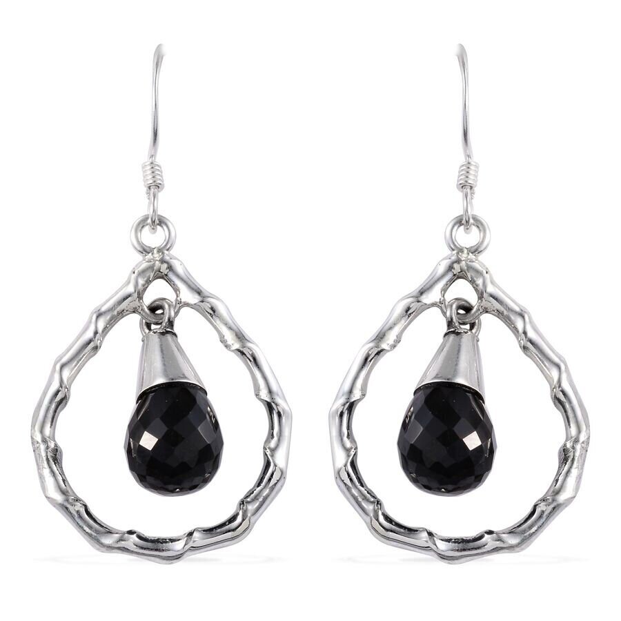925-Sterling Solid Silver Earring With Natural Black Onyx AAA+Quality Gemstone Earring Opaque &amp; Cut Stone Boho Earring Gift For YouCyber2021
