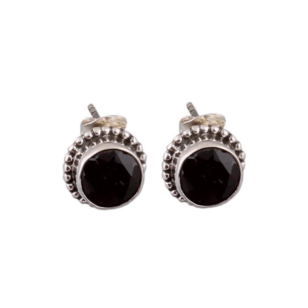 sterling silver Earring with red garnet gemstone Antique Silver ETSYCYBER2021Cyber2021Bestseller2021EtsyBirthstone