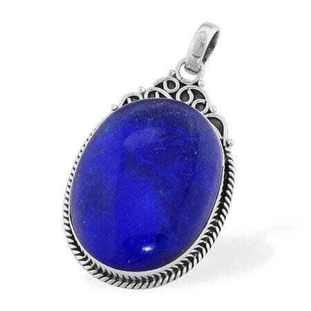 AAA+Quality Lapis Lazuli Pendant 925 Sterling Silver Pendant For Women Blue Oval Handmade Gemstone Pendant Boho Silver Jewelry Birthday Gift