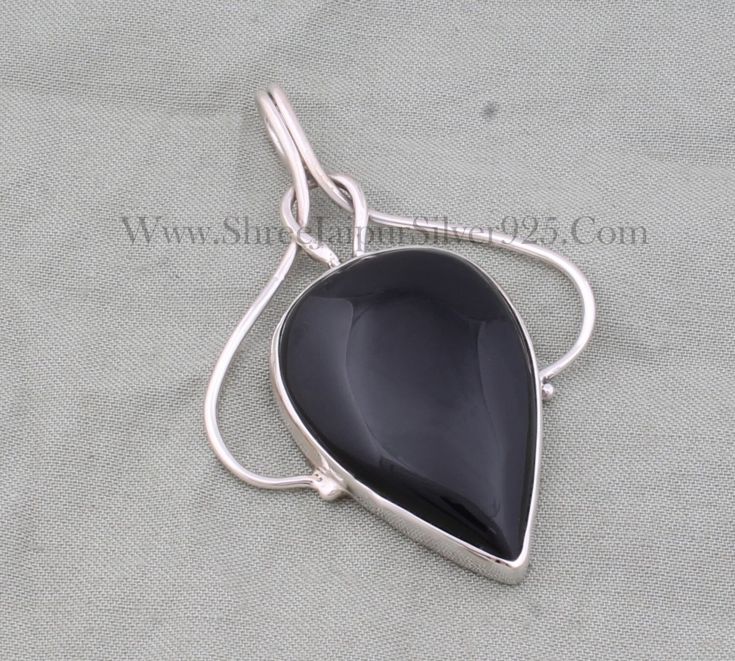 Black Onyx Natural Gemstone Silver Necklace Pendant For Women, Solid 925 Sterling Silver Women Jewelry Bridal Wedding Jewelry Gift For Her