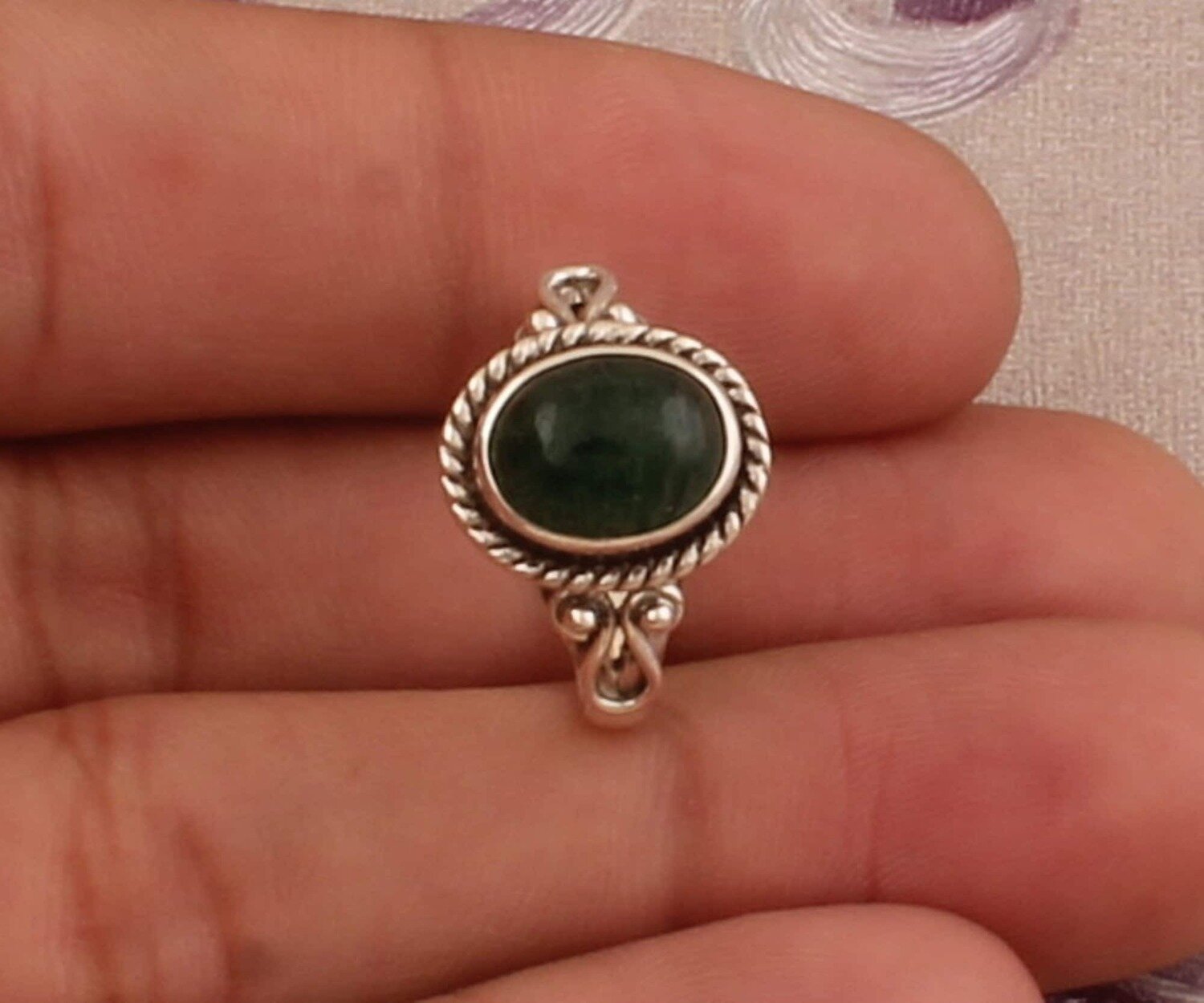 925 Sterling Silver Green Jade Oval Shape Gemstone Ring, Handmade Gemstone Silver Ring, Valentines Day Jewelry Gift For Her, Etsy Cyber 2021