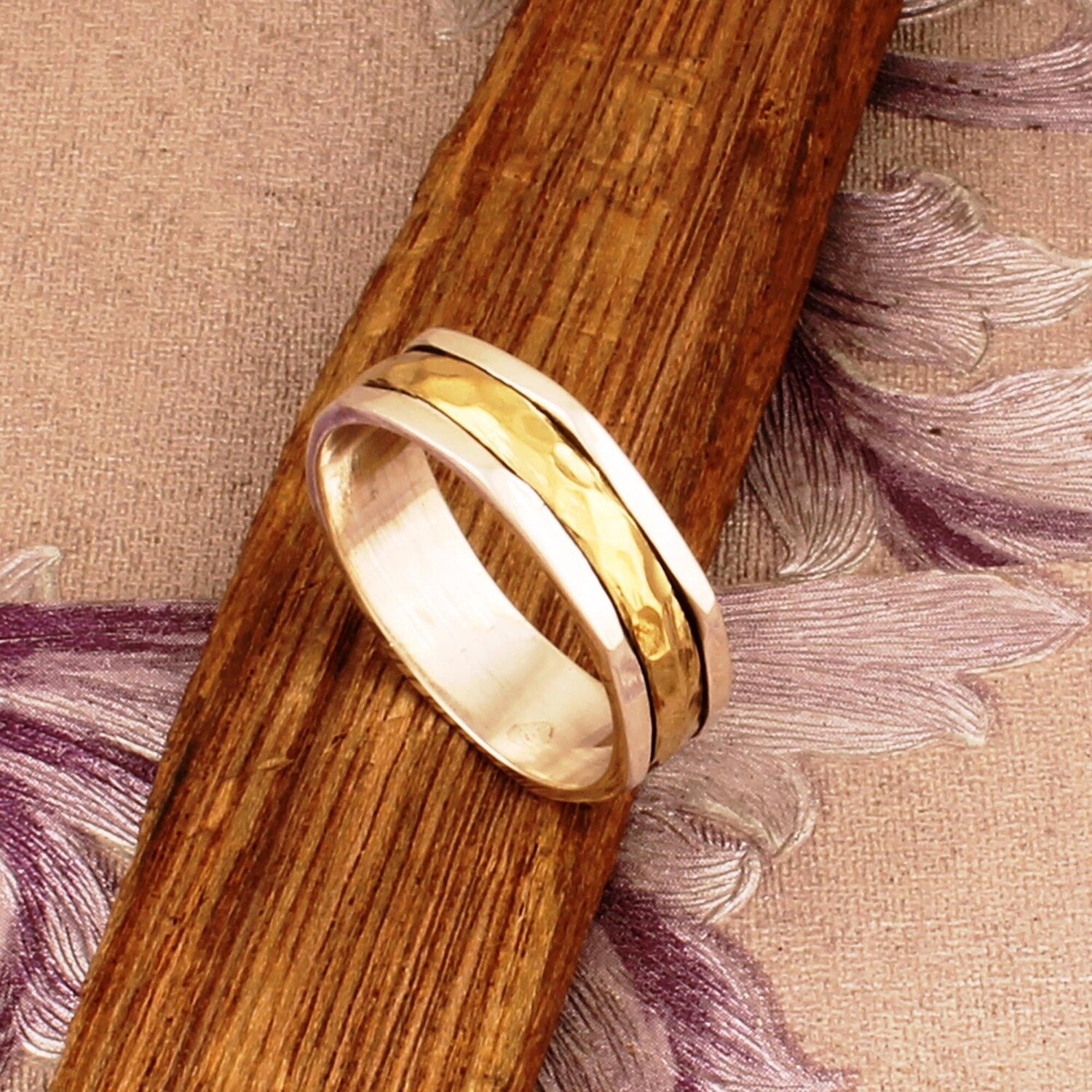 AAA Stunning Designer Ring 925-Solid Silver Sterling Ring With Handcrafted Plain Boho Ring Textured Spinner Meditation Ring Gift For You