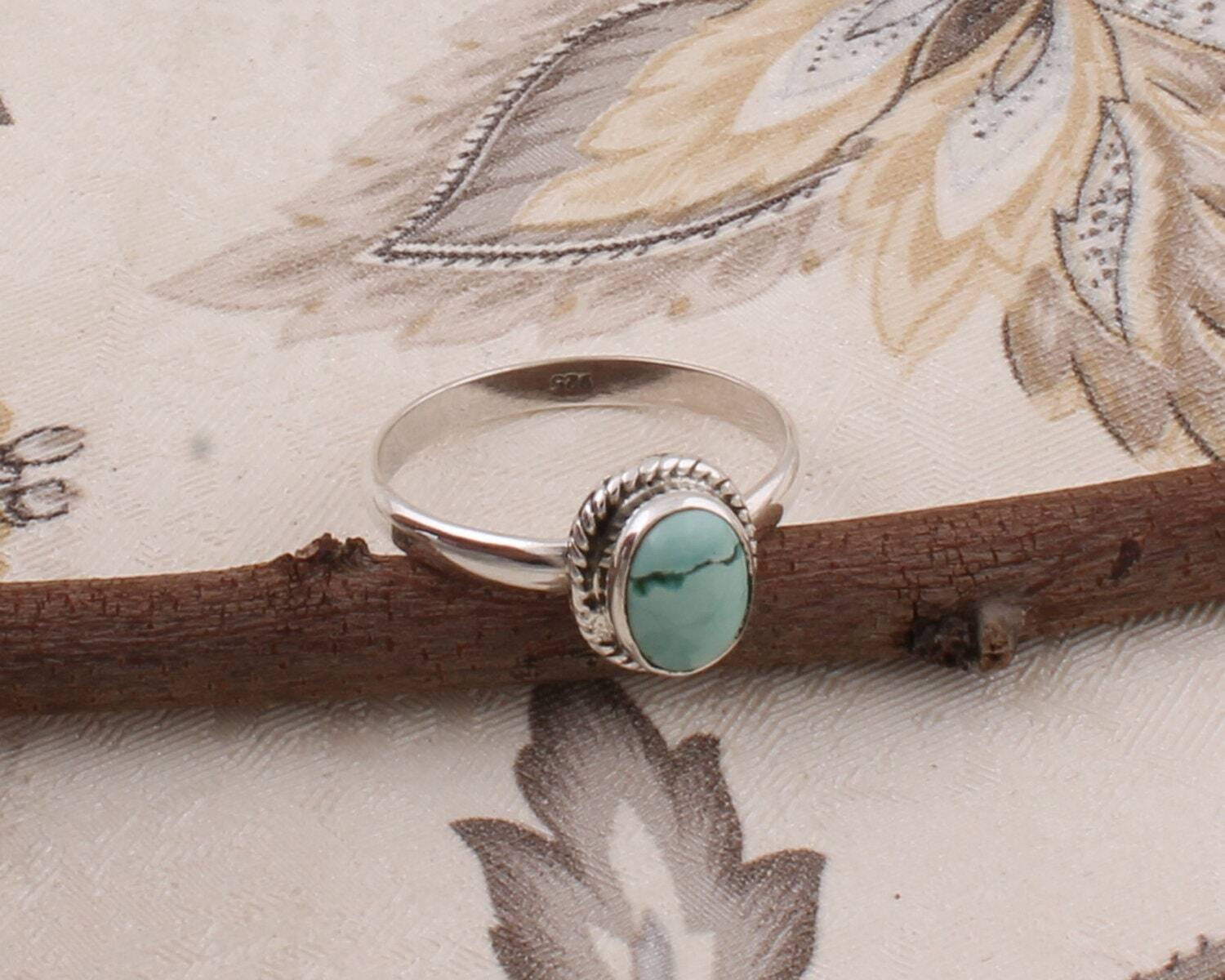 Boho Ring Gift For You ! Solid 925 Sterling Silver Ring With Turquoise Gemstone AAA+Quality Gemstone Ring Ring Haandcrafted Ring Finger Ring