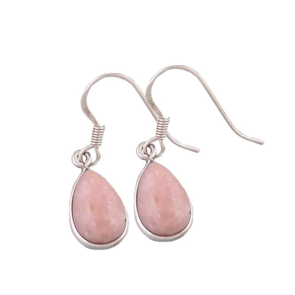 Designer Solid 925 Sterling Silver Natural Pink Opal Gemstone Earrings For Women Wedding Anniversary Gifts IdeaBirthstone