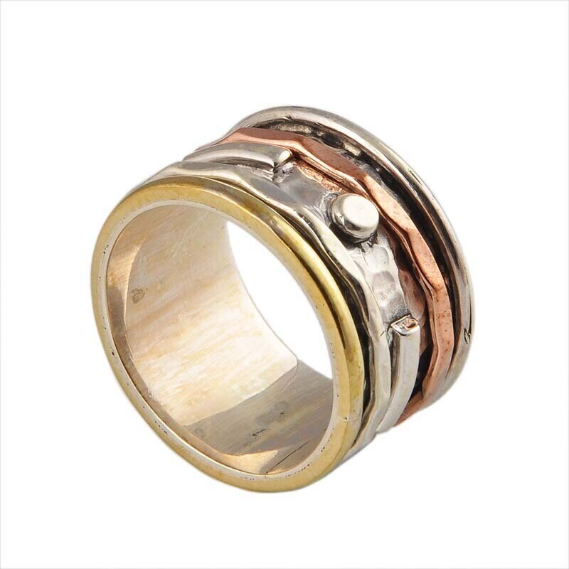 Big Size 925 Sterling Silver Ring (SPINNER RING)- -Meditation Ring- Silver Spinner Ring-925 Sterling Silver thumb Ring-Silver Band Ring