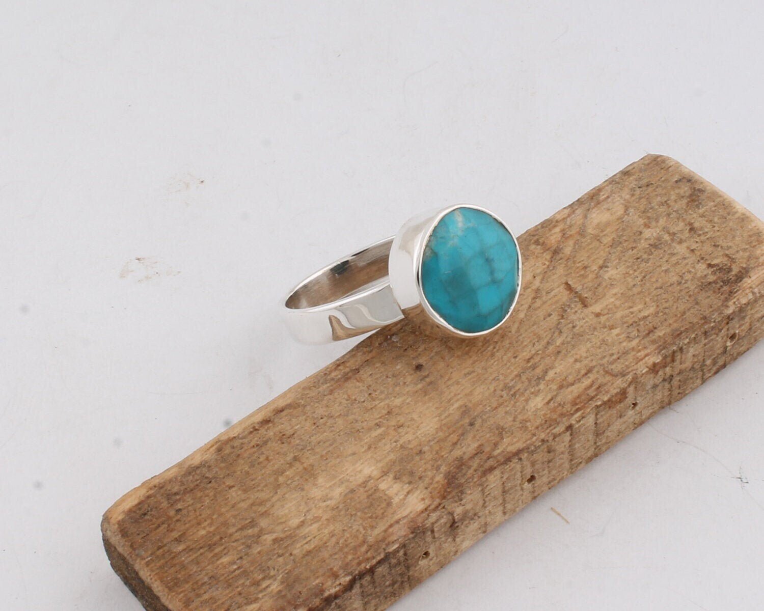 Silver Turquise Round Stone Solid Ring 925-Silver Sterling Ring Turquoise Top Quality Gemstone Ring Handmade Ring (Ring Finger -Ring