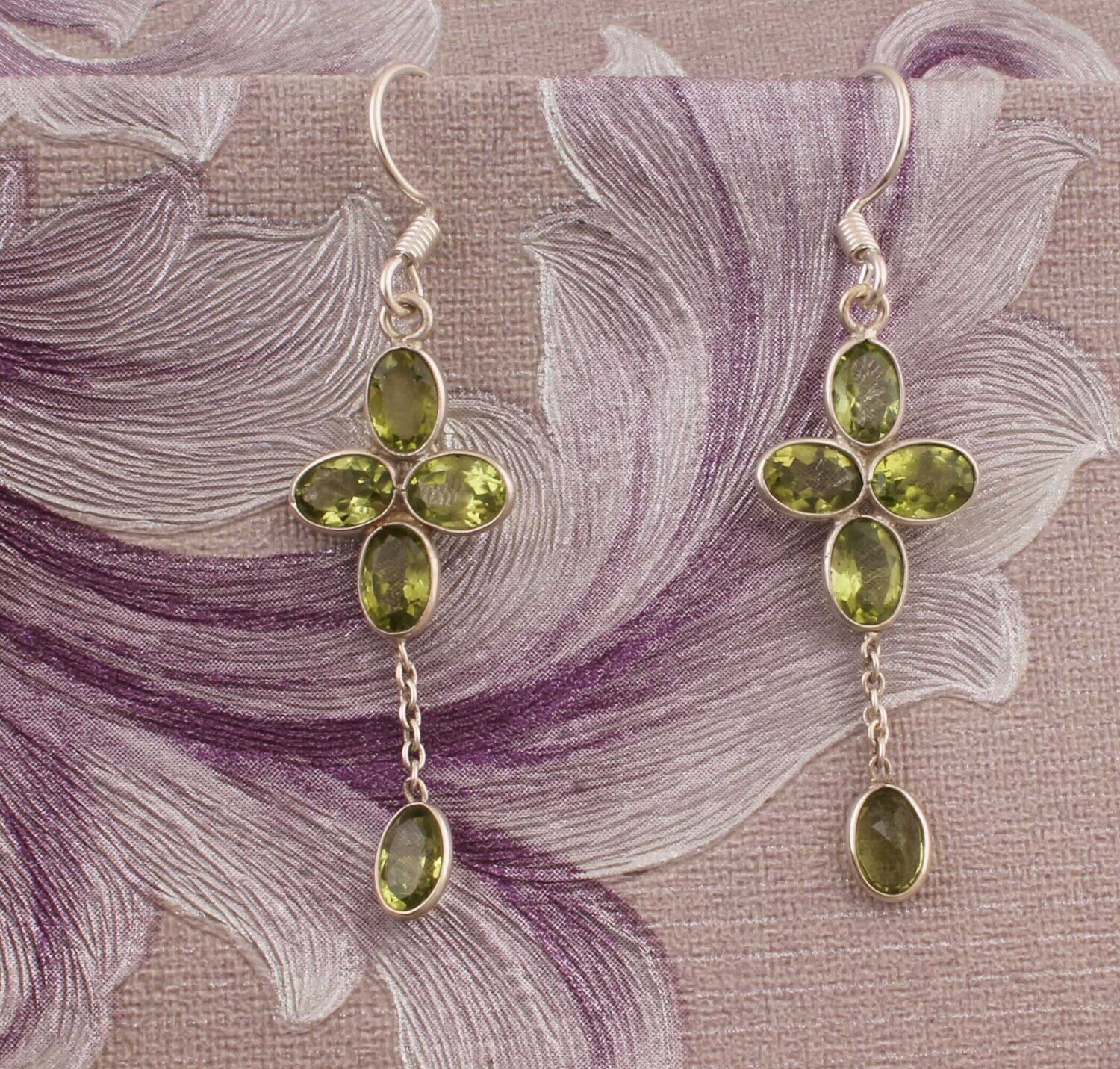 Natural Beautiful Peridot Top Quality Gemstone Earring 925-Sterling Silver Earring,Antique Silver Earring Big Size Earring  One-Of-Kind Item