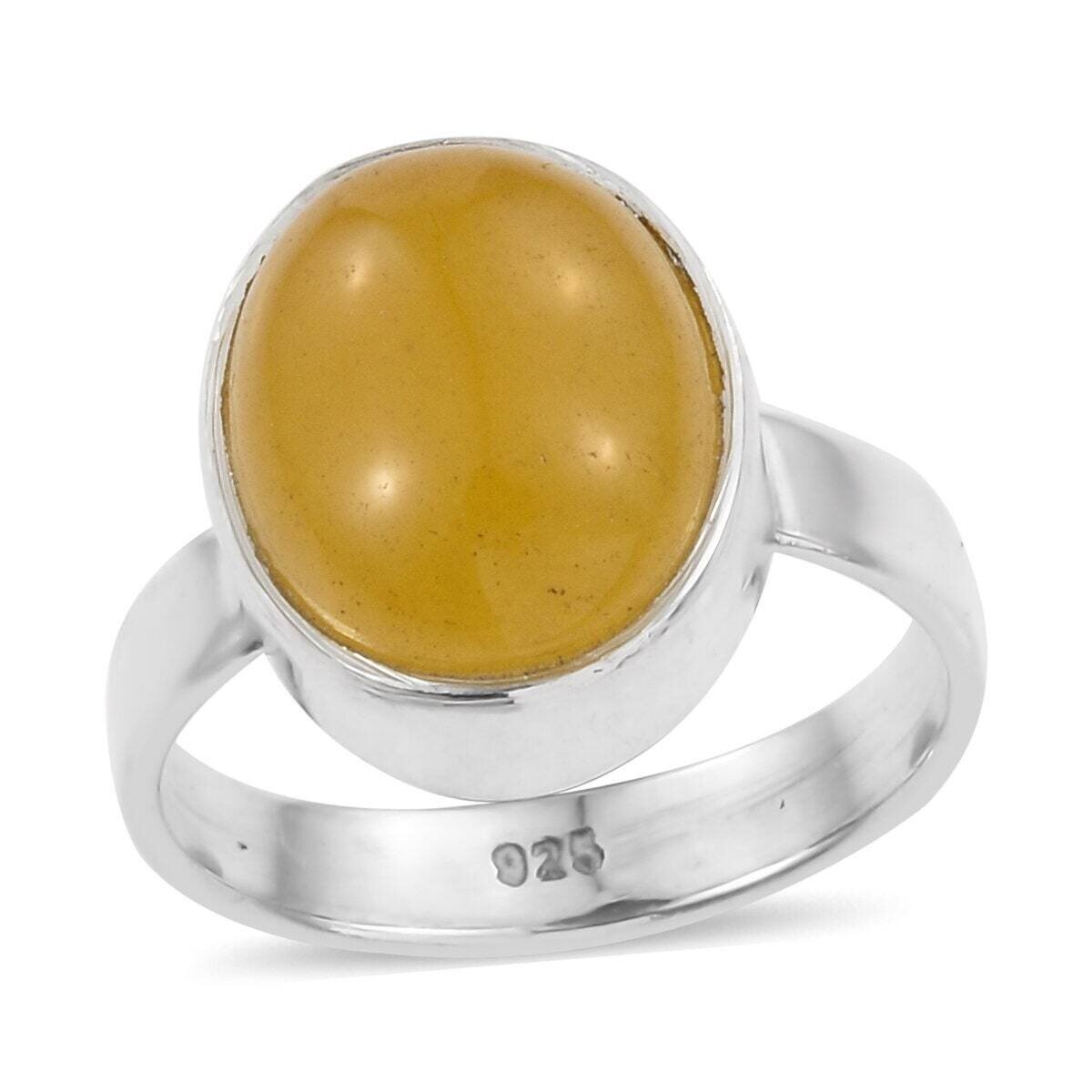 Real Yellow Jade Top Quality Gemstone Handcrafted Ring Cabochon Stone Boho Ring 925-Antique Silver Ring,Ring Finger Ring Etsy Cyber-2021