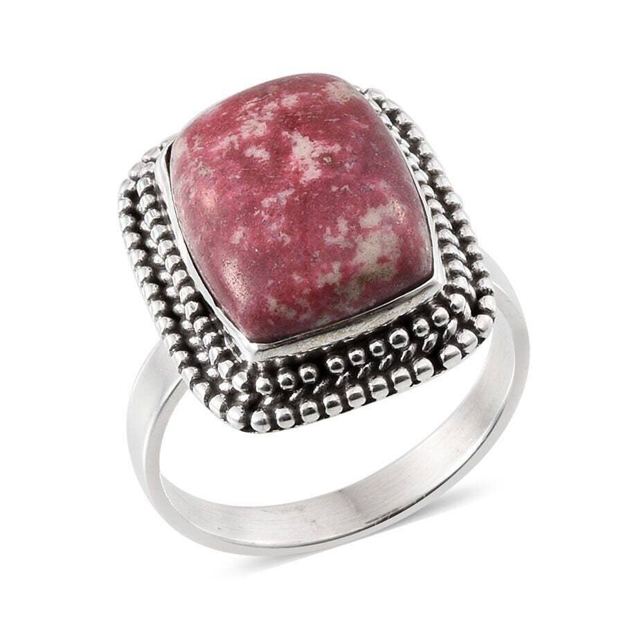 Amazing Thulite AAA+Quality Gemstone Ring Cabochon Stone Boho Ring Handcrafted Charm Ring Index Finger Ring 925-Sterling Silver Ring