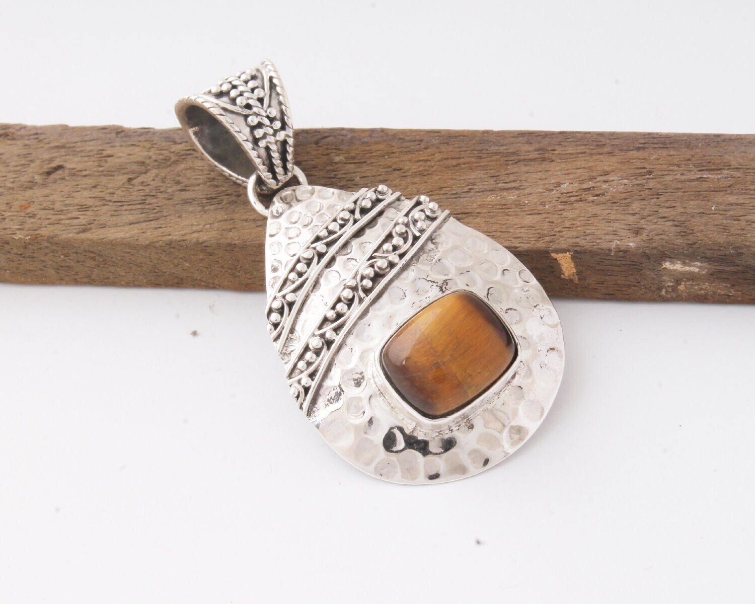 Natural Amazing Tiger-Eye Gemstone Pendant Top Rare Cabochon Stone Boho Pendant 925-Sterling Solid Silver Pendant,Handcrafted Pendant
