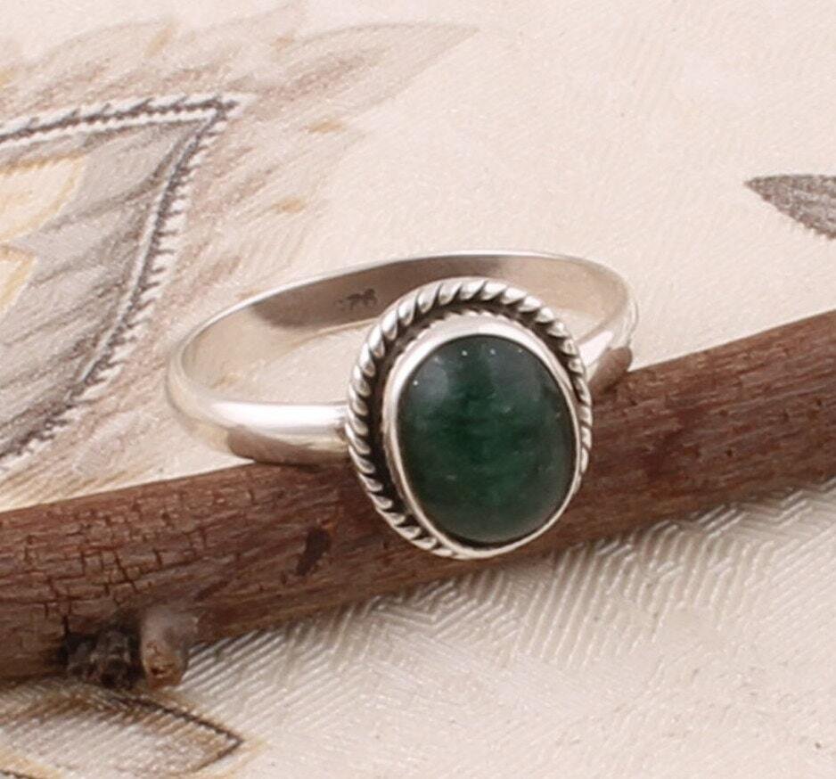 Solid 925 Silver Sterling Ring With Natural ******* Top Quality Gemstone Ring Cabochon Stone Boho Ring Handcrafted Charm Ring Christmas gift