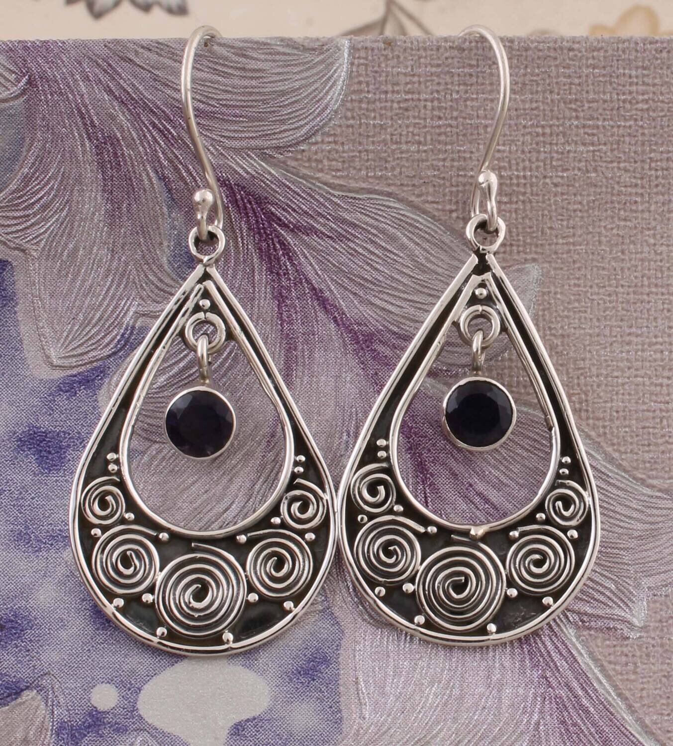 Natural Amazing Black Onyx Top Quality Gemstone Earring 925-Sterling Silver Earring Teardrop Earring,Antique Silver Earring,Wedding Earring
