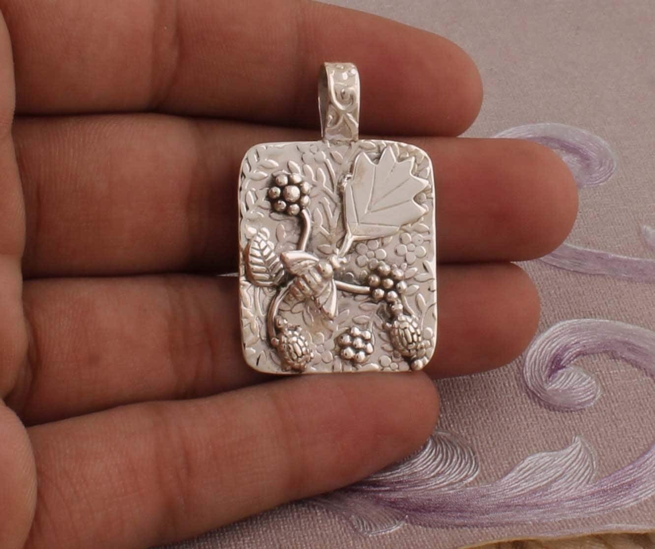Solid 925 Sterling Silver Pendant Necklace For Women Plain Silver Handmade Jewelry Bridal Wedding Pendant 925 Silver Jewelry Gift For Sister
